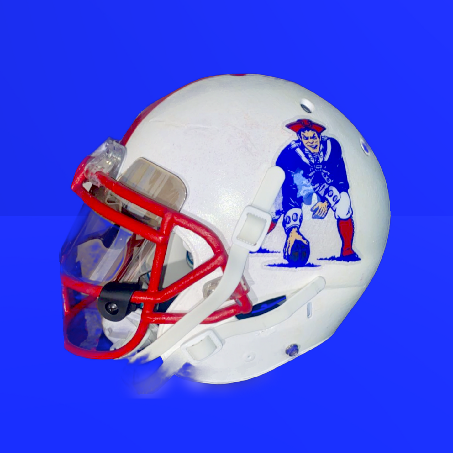 New England Patriots Custom Schutt NFL Football Helmet Adult Large Visor / Chinstrap Included