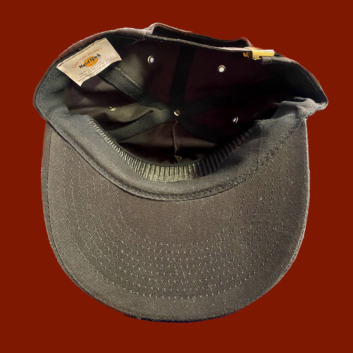 Hard Rock Cafe Boston, MA. (Defunct Location) “Save The Planet” Leather Strapback Hat