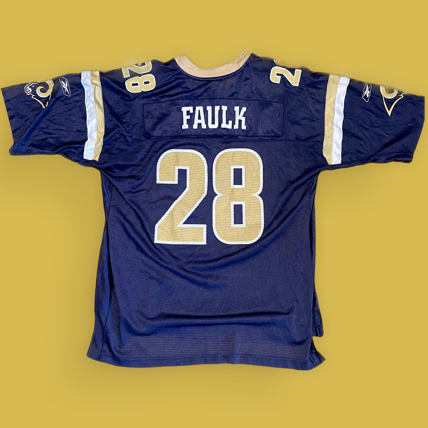 St. Louis Rams Marshall Faulk (#28) Authentic NFL Reebok Replica Jersey